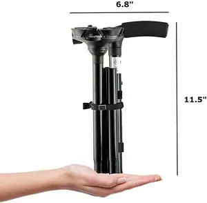 Travel Adjustable Folding Canes and Walking Sticks for Men and Women with Led Light and Cushion Handle for Arthritis Seniors Dis
