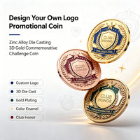 Concevez votre propre logo promotionnel, pièce de monnaie commémorative 3D en alliage de zinc moulé sous pression, or, pièce de monnaie de défi personnalisée, souvenir d'honneur de club