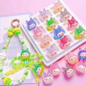 2025 The Popular Explosion Cartoon <b>Resin</b> Jelly Gradual Change Kiki Straight Hole <b>Pine</b> Beads DIY Mobile Phone Chain Acrylic Beads - Product Image 2