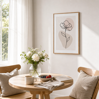 Impression sur toile encadrée de fleurs en art minimaliste, grande taille, décorative, simple, style nordique, cadeau, décoration murale pour la maison et la chambre