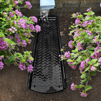 2 paquets de 24 pouces en caoutchouc plastique Abreuvoir de jardin pour les eaux pluviales Gouttière en plastique Bloc anti-éclaboussures en béton Extension de drainage décoratif