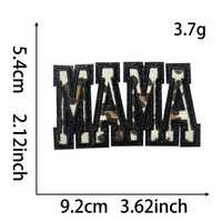 Patchs brodés thermocollants MAMA imprimé léopard noir en stock – Accessoires DIY pour la décoration de chapeaux, sacs et vêtements