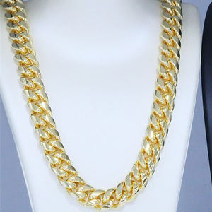 Exclusivo Hip Hop de moda 18K oro sólido Miami cadena cubana collar Iced Out Moissanite diamantes - Product Image 1