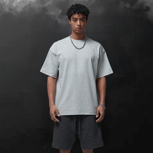 T-shirt surdimensionné en coton 100 %, 300 g/m², tricoté, uni, de haute qualité, vierge, imprimé, streetwear, personnalisé pour homme – Vente en gros OEM - Product Image 1