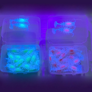 Mồi Câu Cá TPR dạ quang mồi mềm mini jighead sâu 35mm cao su nhân tạo nổi polypod sâu thu hút cá UV câu cá trên băng - Product Image 4