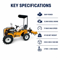 Planteuse de maïs autoportée 4x4 Diesel 15 CV 18 CV avec attelage 3 points et démarrage électrique, machine agricole pour petite exploitation