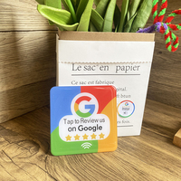 Autocollant NFC étanche personnalisé, plaque de table RFID pour restaurant, plaque époxy Google Review, autocollant NFC Google Review 13,56 MHz