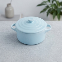Mini cocotte en grès avec couvercle, couleurs bonbon, pour la maison