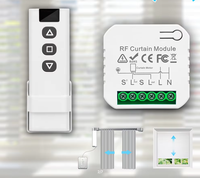 Interrupteur de rideau sans fil RF Tuya Smart Life, module de volet roulant 433 MHz, télécommande 5-en-1 pour portes de garage, fenêtres, stores, compatible Alexa