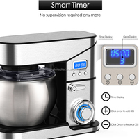 Mélangeur de cuisine multifonction en acier inoxydable 6L Mélangeur de pâte 3 en 1 Mélangeur électrique sur pied avec affichage numérique
