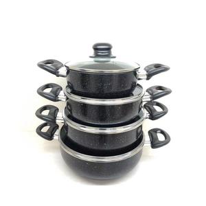 <span class=keywords><strong>Huochu</strong></span>-Juego de utensilios de cocina antiadherentes de aluminio prensado, estilo clásico, con tapa de vidrio, 10 unidades - Product Image 1