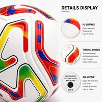 Ballon de football Aiju PU taille 5, logo personnalisé, ballon de football thermocollé pour entraînement et match, vente en gros de Pelotas De Futbol