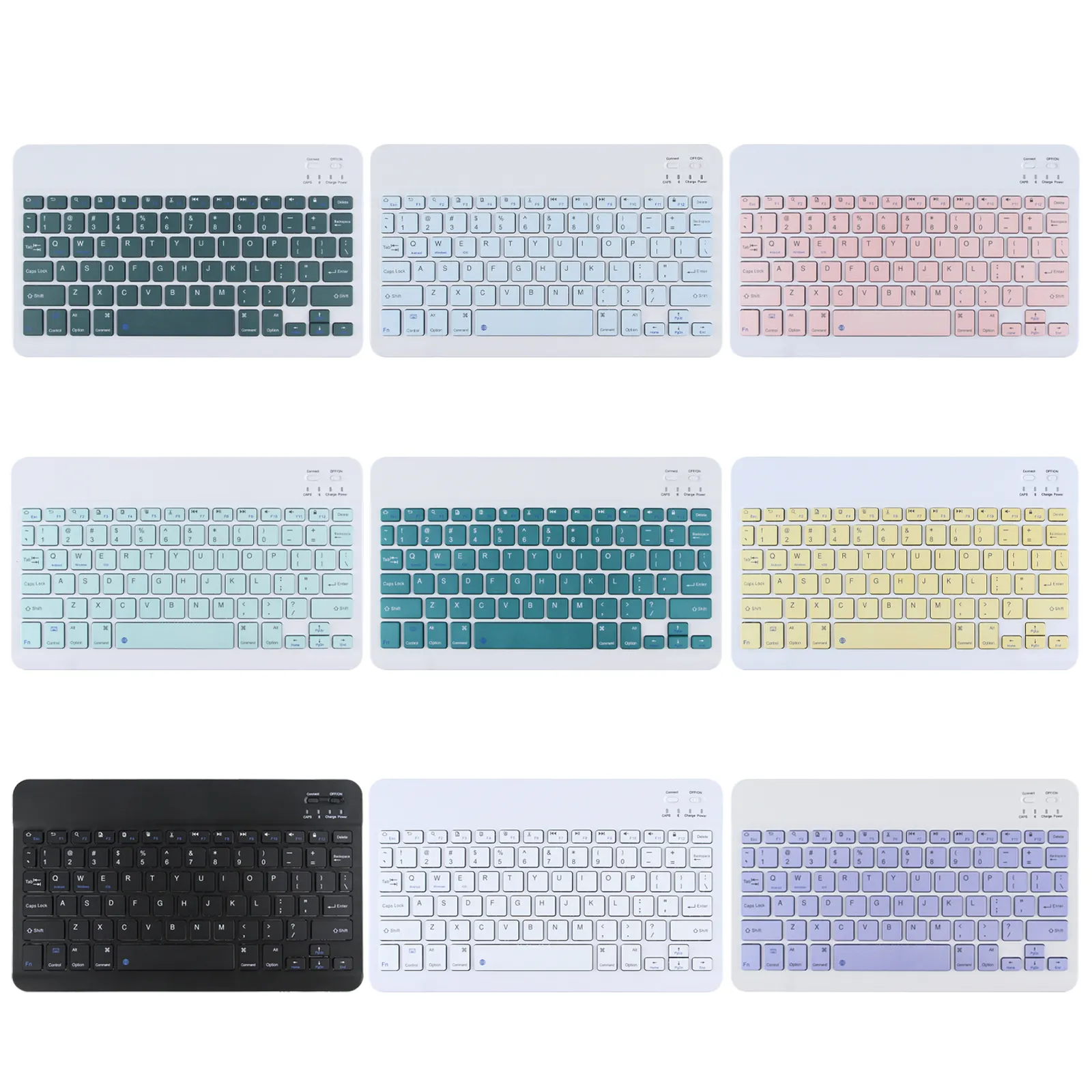 New Universal Small White Computer Colorful Wireless Keyboard For Mobile With Touch Pad