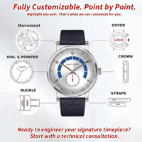 Mouvement personnalisé 1L45 avec logo personnalisé, montre minimaliste en acier inoxydable de 40 mm pour les marques