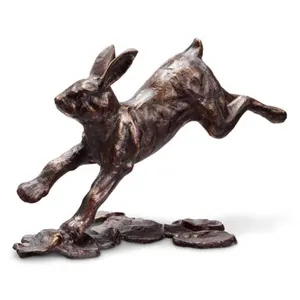 批发小兔子跑步青铜雕塑
