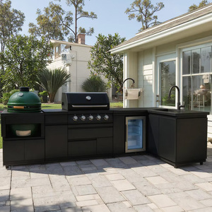 Ensemble de meubles d'extérieur de cuisine et de jardin de qualité supérieure en acier inoxydable pour la cuisine d'extérieur îlot barbecue avec évier intégré - Product Image 3
