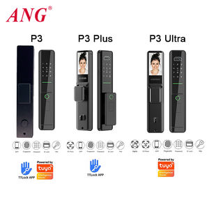 Kunci Pintu Otomatis Tuya Wifi Sidik Jari Baterai Lithium dengan Interkom Bel Pintu Kata Sandi ID Wajah Digital Kunci Pintu Vena Telapak Tangan - Product Image 4