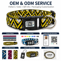 Maßgefertigtes Weiches Langlebiges QR-Code Anti-Verlust Hundehalsband Polyester Ethnisch Geometrisch Gewebtes Ein-Code-Ein-Halsband Private Label