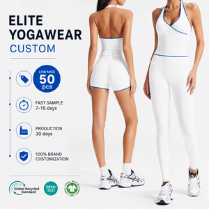 Eco-friendly Recycled Fabric Yogawear Sustaintable Activewear Women Breathable Naked Feel Yoga Set Custom GRS Certified Gym Wear