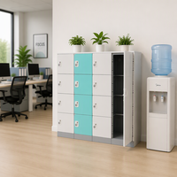 Casiers modernes en plastique ABS démontables, étanches, écologiques, résistants à la rouille, recyclables, avec serrure à clé, options de couleur personnalisées, pour école et salle de sport