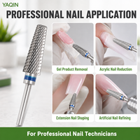 Foret à ongles en carbure de tungstène 5-en-1 à coupe croisée OEM ODM, accessoires professionnels pour ponceuse à ongles, grain moyen, certifié CE, fabricant