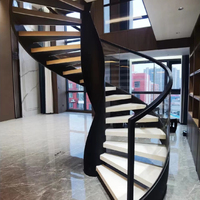 Escalier circulaire galvanisé moderne, design personnalisé, escalier en acier métallique, escalier en acier inoxydable carbone, escalier en colimaçon extérieur