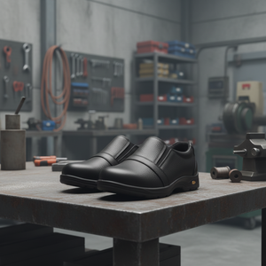 Zapatos de seguridad de cuero genuino para hombre, duraderos, cómodos, con cordones, para el trabajo, con suela resistente, estilo industrial. - Product Image 1