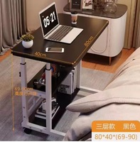 Rak Buku Multi-layer Berkualitas Tinggi di Pabrik, Tinggi Dapat Disesuaikan untuk Laptop, Meja Samping Tempat Tidur dengan Roda Berputar