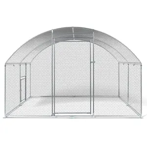 BSCI Manufacturer 7.5m2 Metal Chicken run coop Animal Cage Curved Roof Poultry House poultry chicken enclosure gallinero