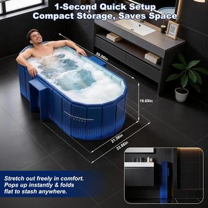 Nouvelle <span class=keywords><strong>baignoire</strong></span> pliable portable pour adultes, sans installation requise, isolation pour eau froide et chaude, <span class=keywords><strong>baignoire</strong></span> de salle de bain à domicile - Product Image 1