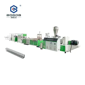 BOGDA otomatik gri renk 100x50mm PVC oluklu elektrik elektrik kablosu kanal tel kanal ekstruder üretim hattı