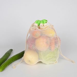 Reusable Cotton Mesh Produce <b>Bags</b> Eco-Friendly Drawstring <b>Bag</b> Vegetable Fruit <b>Storage</b> <b>Bags</b> Net Packaging Grocery Shopping <b>Bag</b> - Product Image 2