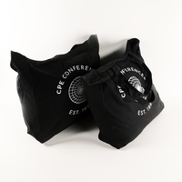 Sac fourre-tout en coton noir recyclé personnalisé, sac de courses réutilisable écologique, impression pour la promotion, cadeau d'épicerie, fabriqué en toile