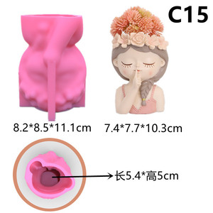 Boo Girl-molde <span class=keywords><strong>de</strong></span> silicona para velas 3D DIY, soporte creativo para bolígrafos, maceta <span class=keywords><strong>de</strong></span> flores, molde <span class=keywords><strong>de</strong></span> silicona <span class=keywords><strong>de</strong></span> vela <span class=keywords><strong>de</strong></span> <span class=keywords><strong>pilar</strong></span> <span class=keywords><strong>de</strong></span> grado alimenticio, venta al por mayor - Product Image 2