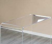 Table de chevet en acrylique au design moderne Coiffeuse en acrylique transparent Table de maquillage Console