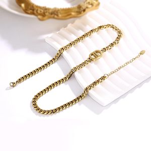 6mm da donna 14K in vero <span class=keywords><strong>oro</strong></span> placcato in acciaio inossidabile doppia lettera collana iniziale girocollo catena a maglie cubane per regalo di san valentino - Product Image 5