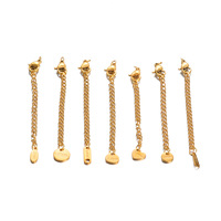 Accessoires bijoux chaîne étendue gravée étiquette 5cm queue chaîne mousqueton fermoir acier inoxydable bricolage filles accessoires bijoux