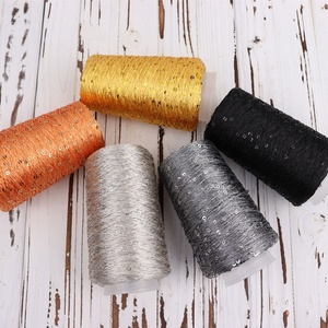 Fil <span class=keywords><strong>à</strong></span> <span class=keywords><strong>tricoter</strong></span> en polyester mercerisé et soie glacée d'été, 100g/pelote, 700m, avec sequins de 3mm, teint, <span class=keywords><strong>pour</strong></span> DIY, tissage <span class=keywords><strong>à</strong></span> <span class=keywords><strong>la</strong></span> <span class=keywords><strong>main</strong></span>, poupée en chiffon, vente en gros - Product Image 1