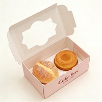 Boîtes d'emballage en papier pour pâtisseries, brownies, beignets, biscuits, pain, bonbons, boîte alimentaire personnalisée avec fenêtre transparente