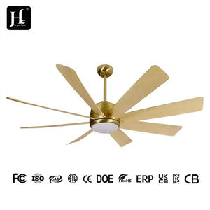 Ventilador de Techo Moderno de Diseño Elegante de 60 Pulgadas y 8 Aspas, Dorado, de ABS, con Luz LED para Sala de Estar y Dormitorio, Decoración Interior de Perfil Bajo para el Hogar - Product Image 4