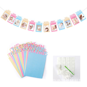 Bebé 1er cumpleaños fiesta foto pared decoración DIY foto Banner empavesado papel <span class=keywords><strong>guirnalda</strong></span> - Product Image 4