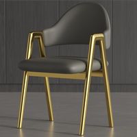 Fauteuil de luxe avec structure en métal doré, chaise de loisirs rembourrée avec dossier incurvé pour usage domestique et commercial