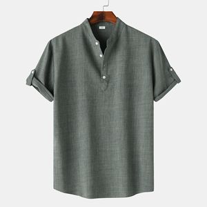 Camicia estiva da <span class=keywords><strong>uomo</strong></span> a <span class=keywords><strong>maniche</strong></span> <span class=keywords><strong>corte</strong></span> Plus Size 3XL colletto rialzato-personalizzabile all'ingrosso per il commercio estero - Product Image 1