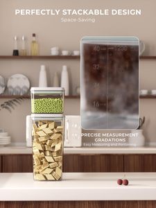 Organisateur de garde-manger hermétique en plastique pour céréales, grains secs, café – Boîte de rangement alimentaire à ouverture facile - Product Image 2