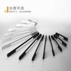 Modern Minimalist Aluminum Alloy Cabinet Handles <b>Black</b> Kitchen Wardrobe Drawer <b>Door</b> Handle American Style Extended - Product Image 2