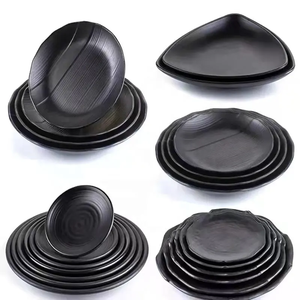 Plato <span class=keywords><strong>de</strong></span> cena <span class=keywords><strong>de</strong></span> <span class=keywords><strong>Melamina</strong></span> negra reutilizable <span class=keywords><strong>de</strong></span> alta calidad, diseño redondo moderno, plato <span class=keywords><strong>de</strong></span> comida ecológico para uso doméstico, hoteles, buen precio - Product Image 6