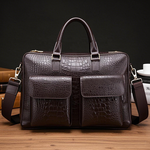 निर्माता कस्टम लक्जरी मगरमच्छ पैटर्न प्रीमियम वास्तविक काउहिट्स चमड़े की यात्रा डफ़ल डफ़ल सप्ताहांत रात बैग - Product Image 2