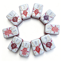 Tuiles de mahjong en acrylique orange à sept couches personnalisées, motif « Walk With Me » sculpté, luxe, 160 pièces, mahjong américain
