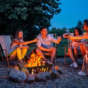 Black Outdoor <b>Portable</b> Wood-Burning <b>Fire</b> <b>Pit</b> Fireplace for <b>Camping</b> Garden Backyard Mail Order Pack - Product Image 5