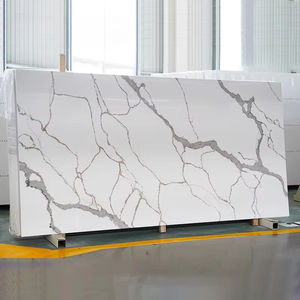 Pierre de verre artificielle Pierre de quartz artificielle Calacatta blanc veiné gris Dalle de pierre Plan de travail de cuisine - Product Image 1